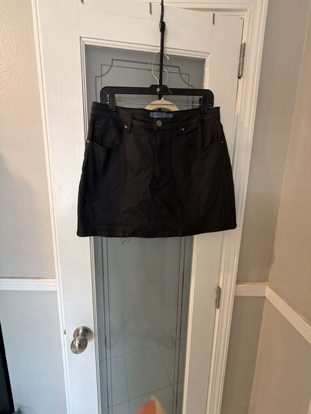Indigo Rising Black Faux Leather Mini Skirt Size L